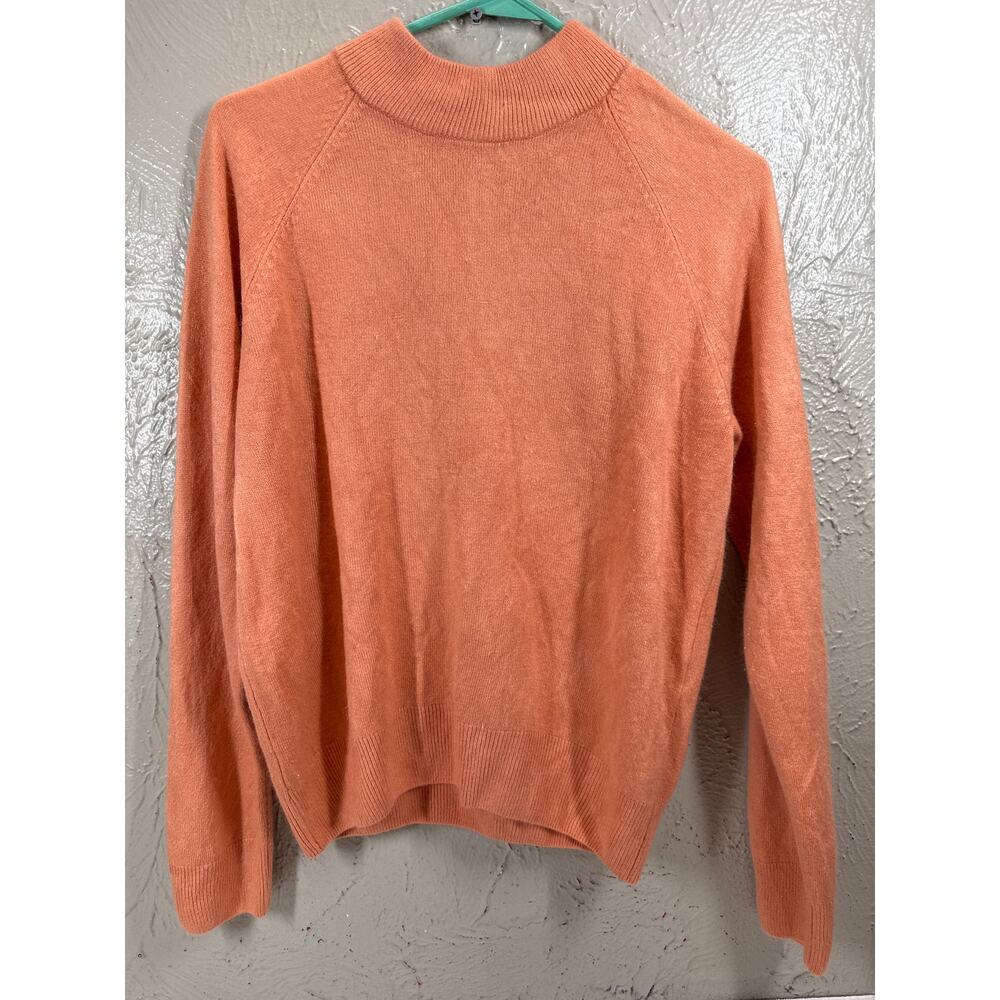 Tog Shop Orange Sweater Zipper Closure Raglan Sleeve Womens Size Medium